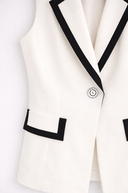 Kayan Luxe Vest in Black and White