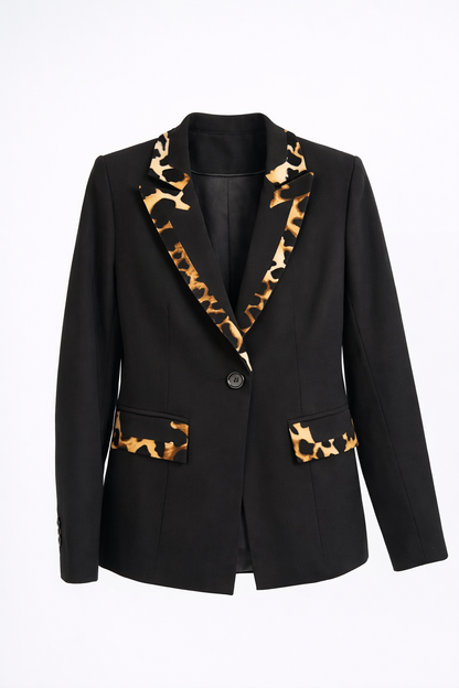 Kayan Trim Blazer in Leopard