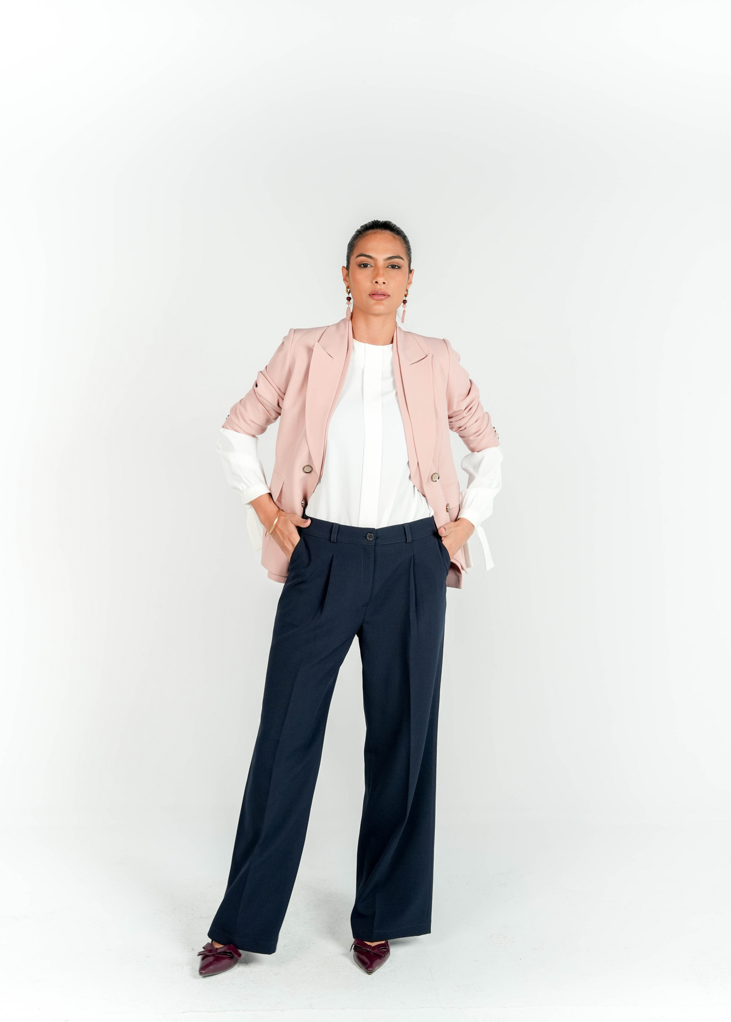 Kayan Power Blazer in Blush