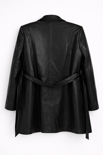 Kayan Leather Coat in Black