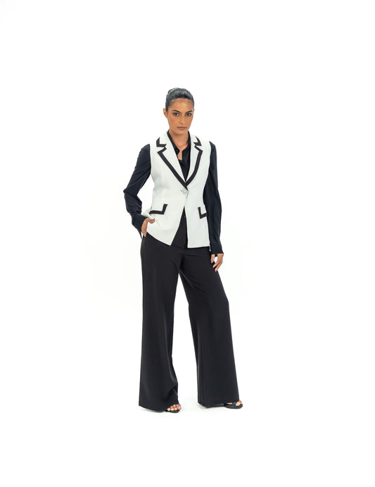 Kayan Luxe Vest in Black and White