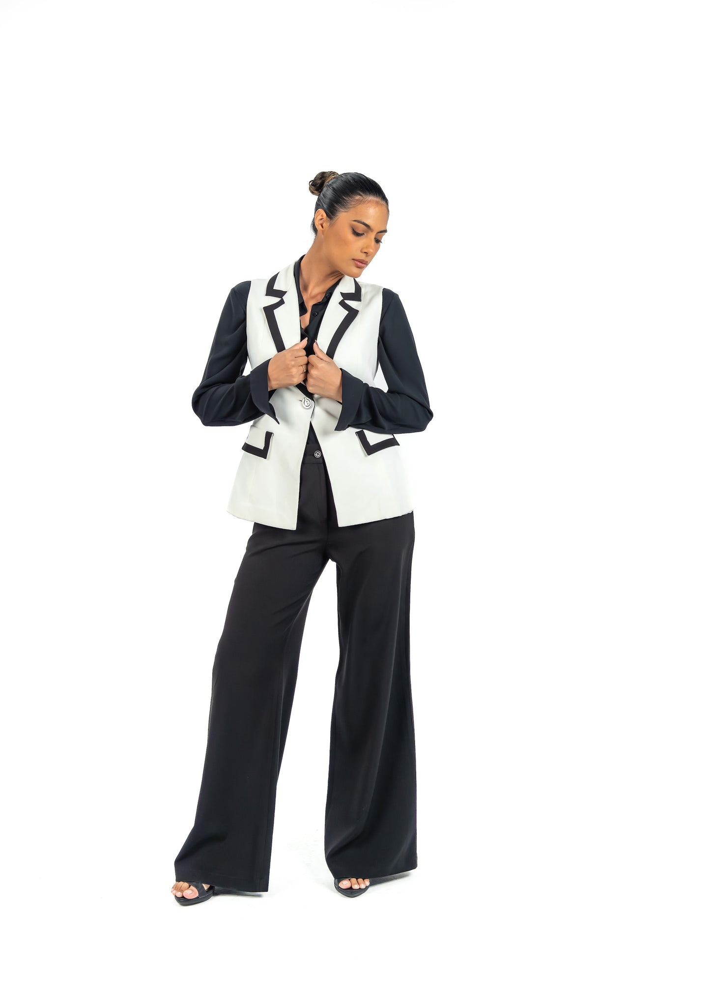 Kayan Luxe Vest in Black and White