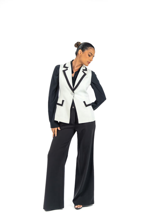 Kayan Luxe Vest in Black and White