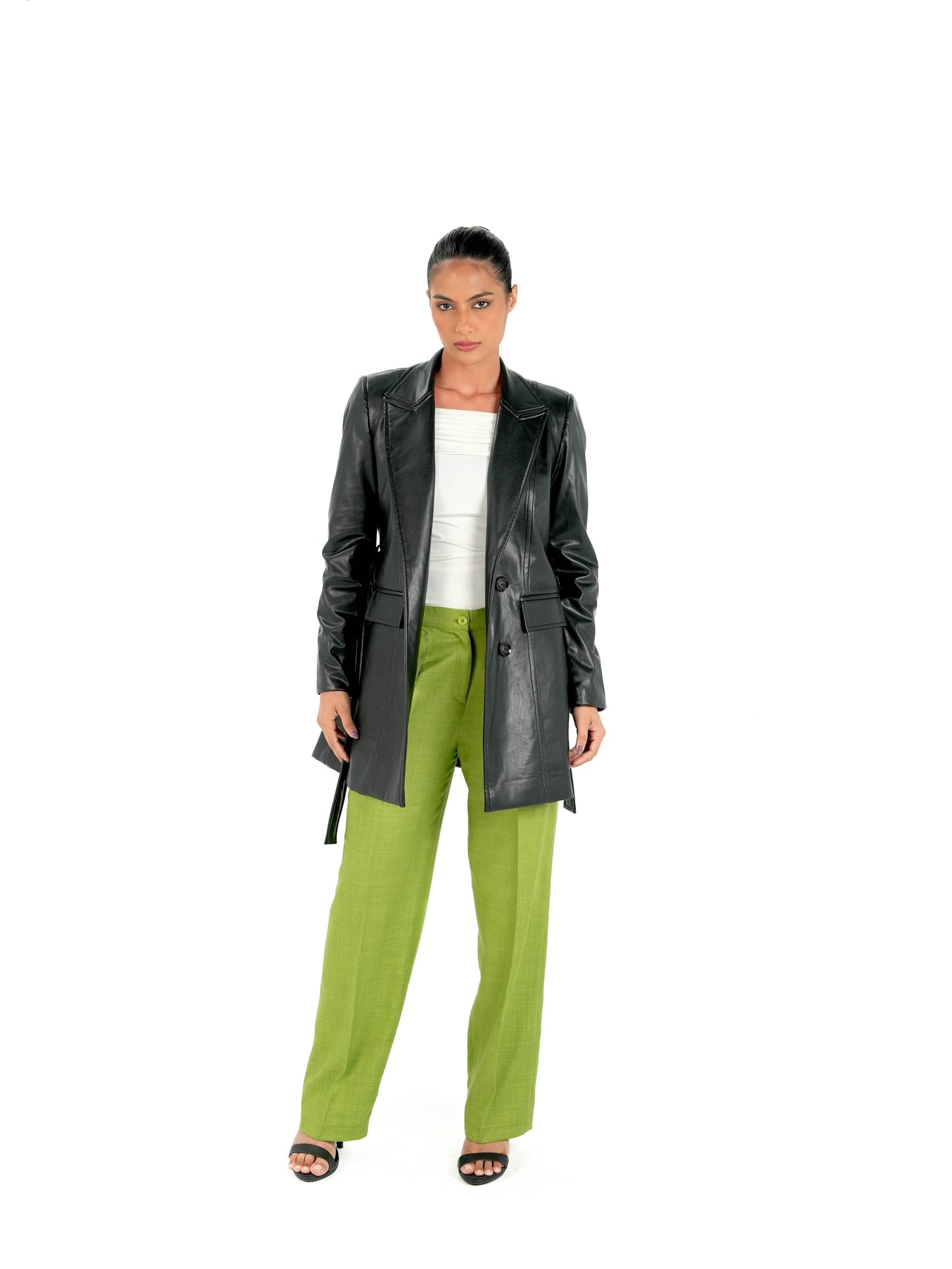Kayan Leather Coat in Black