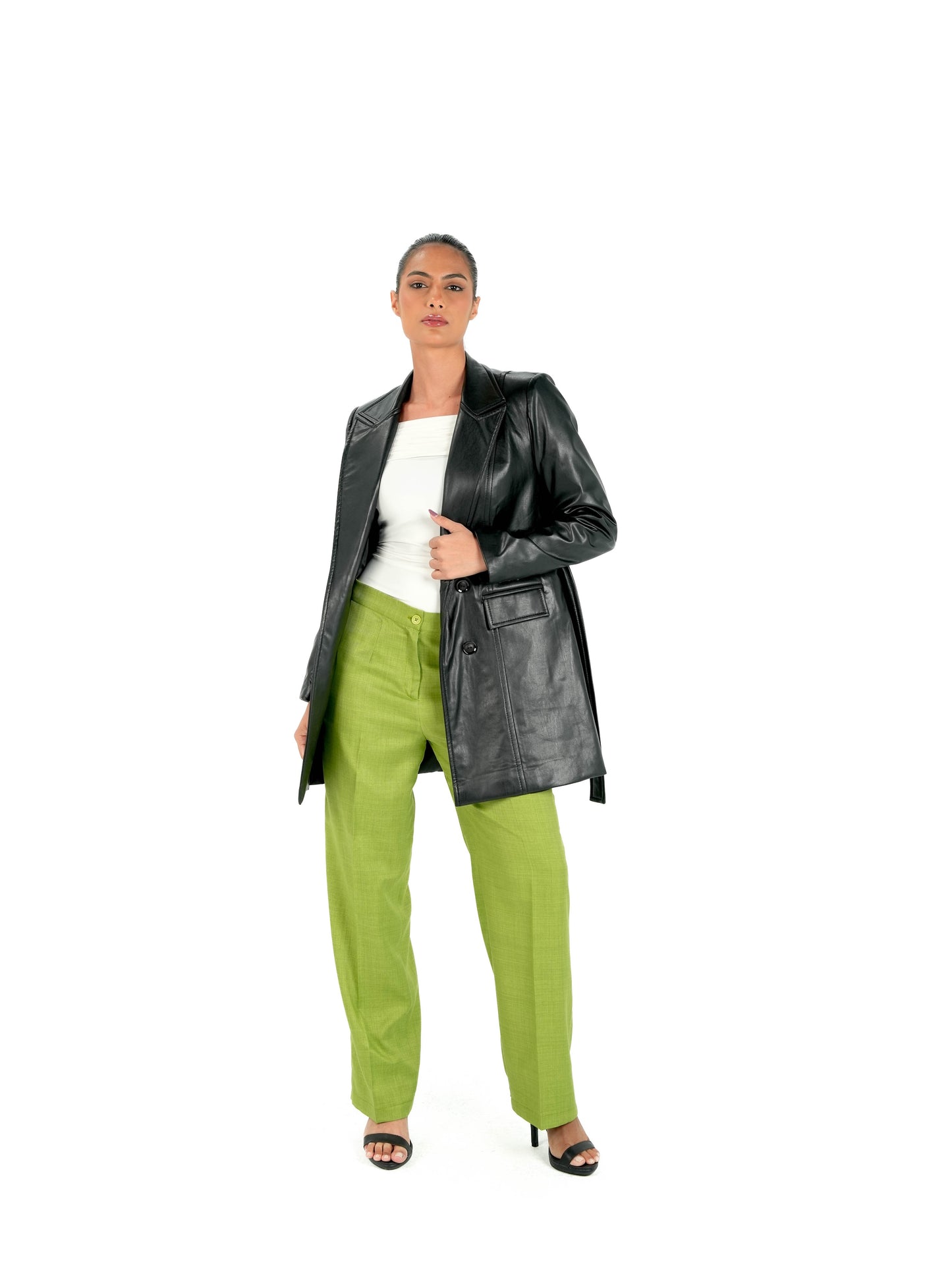 Kayan Leather Coat in Black