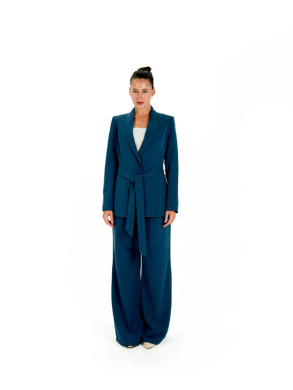 Kayan Belted Suit in Teal