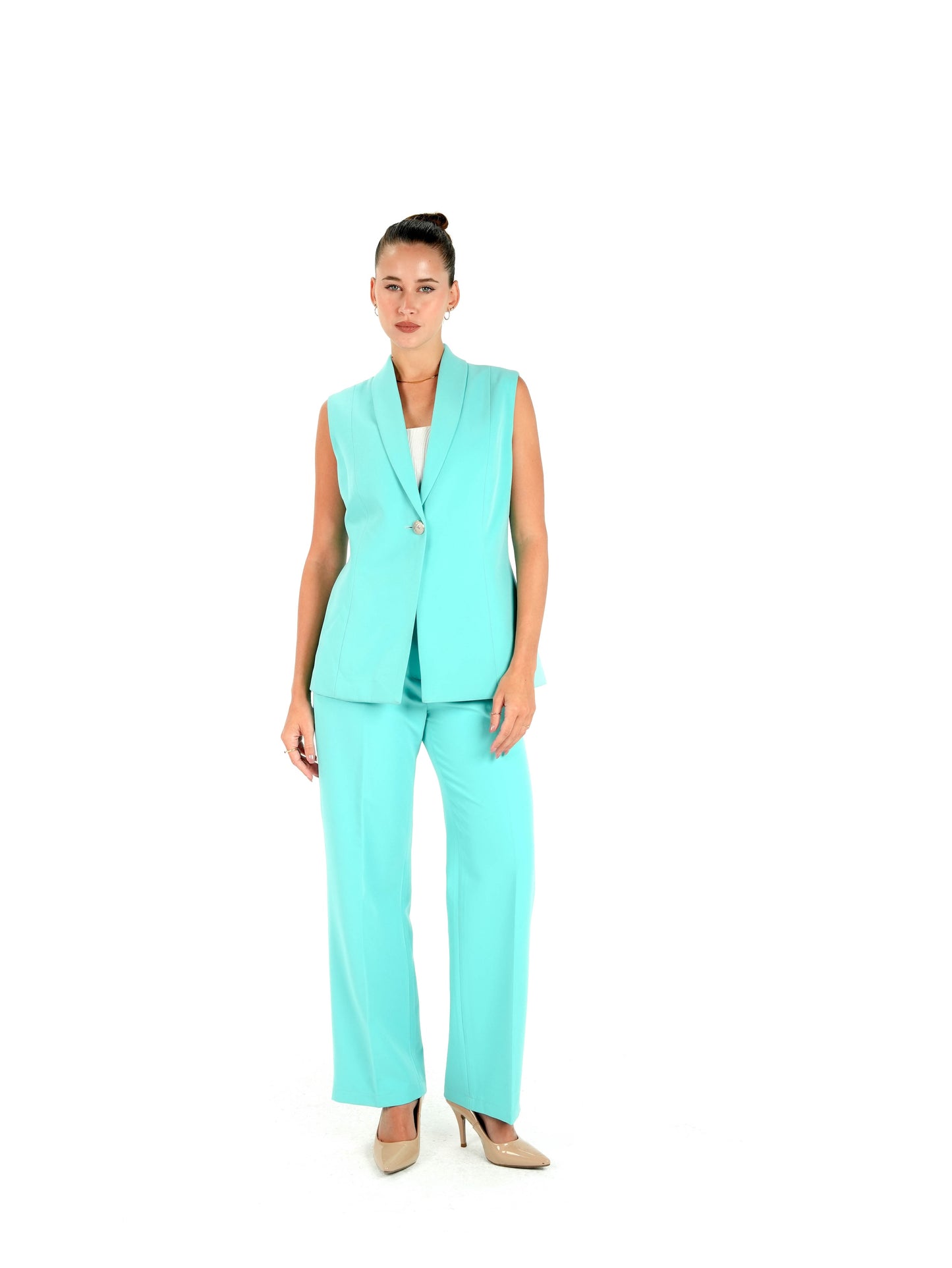 Kayan Bold Vest in Aqua