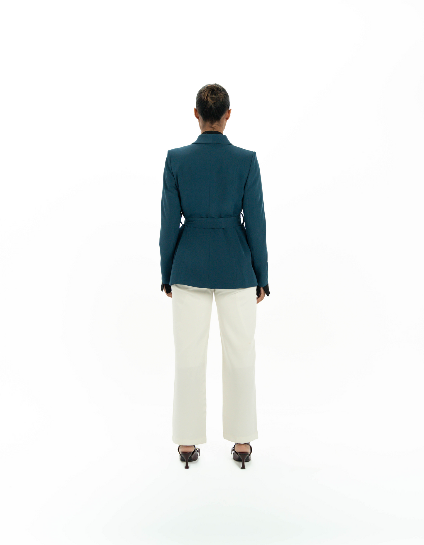 Kayan Belted Blazer in Teal