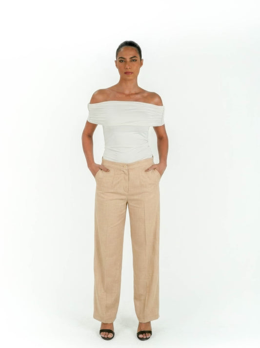 Kayan Linen Trousers in Beige